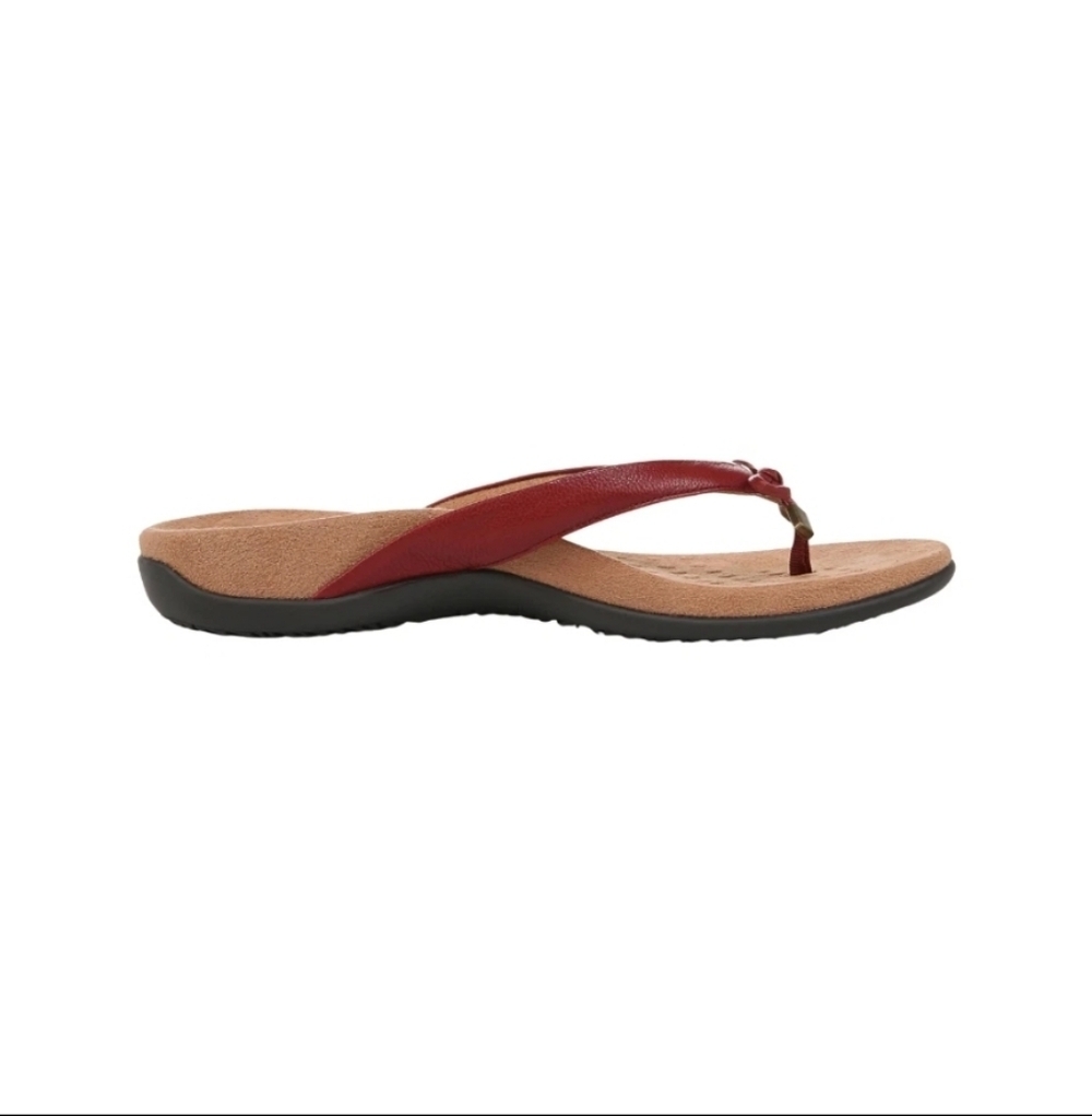 Vionic Women's Bella Leather Thong Sandals Flip-Flop Syrah I0929L1601wine Color
